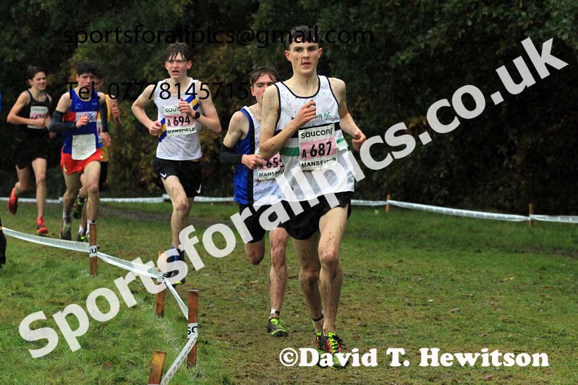 Mens Under-17s 2023 National Cross Country Relays, Berry Hill Park, Mansfield.  Photo: David T. Hewitson/Sports for All Pics